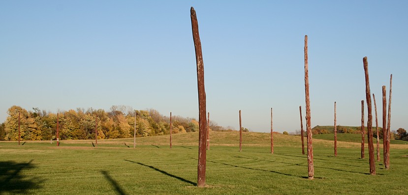 Reconstruction of Woodhenge found at Cahokia Mounds State Historic Site, photo by jqjacobs.net 