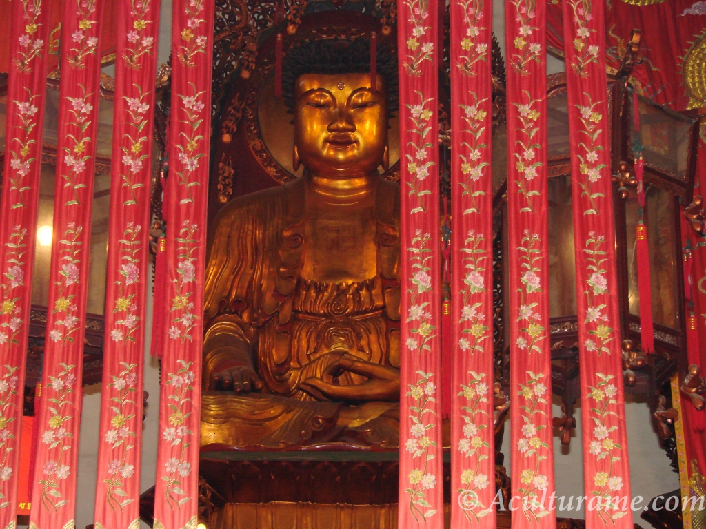 Buddha at Jade Buddha Temple representing meditation and enlightenment