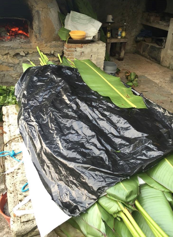 prepared zacahuil ready to be placed in the oven