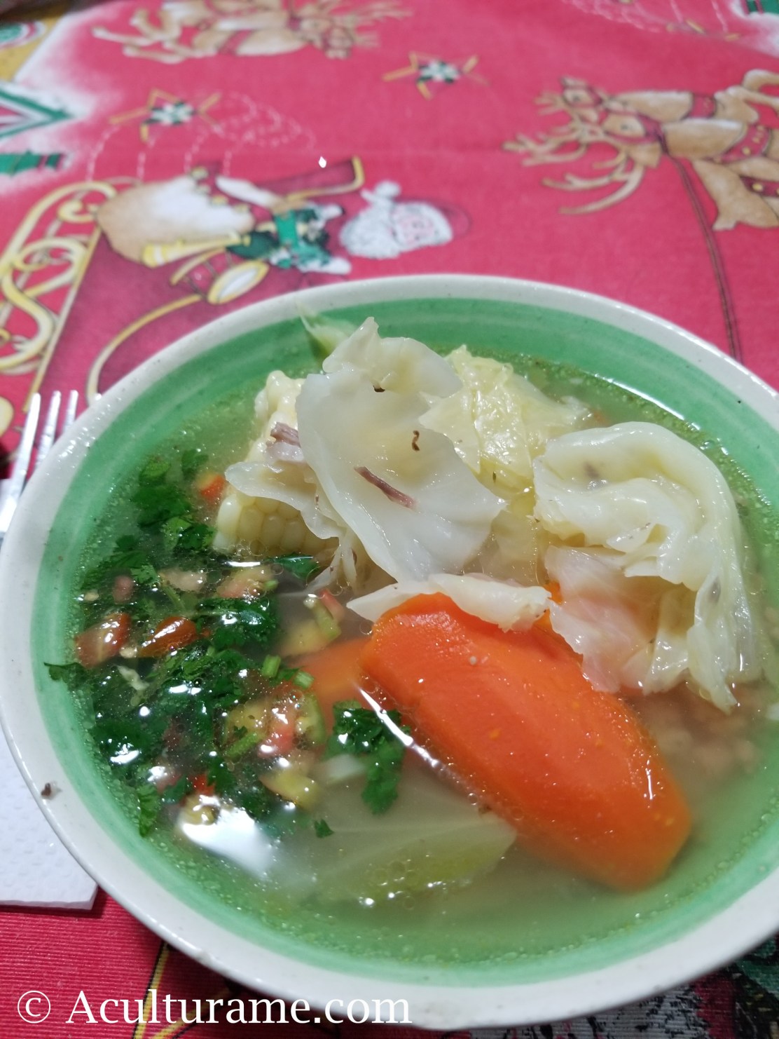 Caldo de Res or Cocido de Res is a traditional beef broth prepared in Mexico.