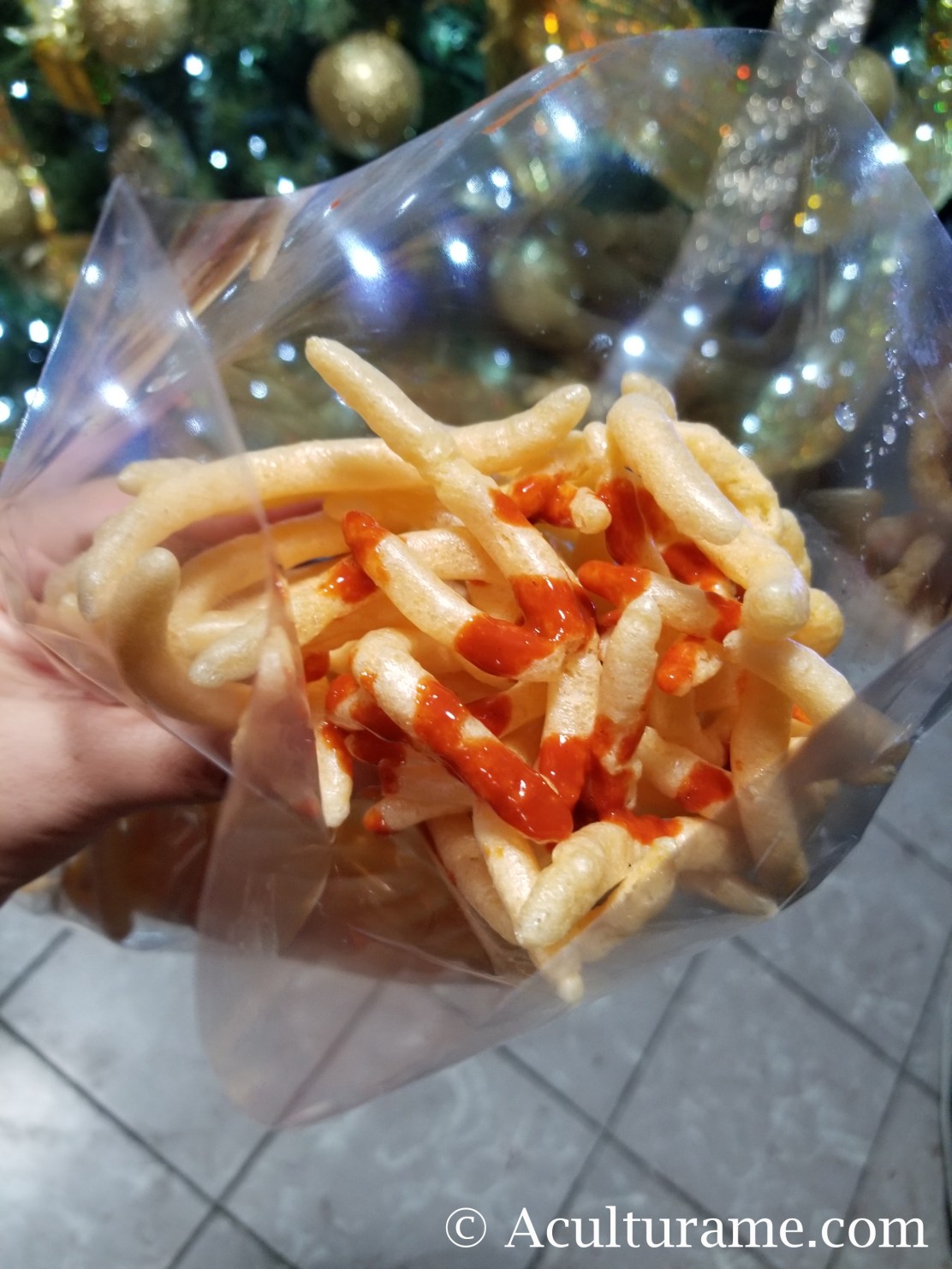 frituras con chile or fried Mexican wheat crisps with hot sauce.